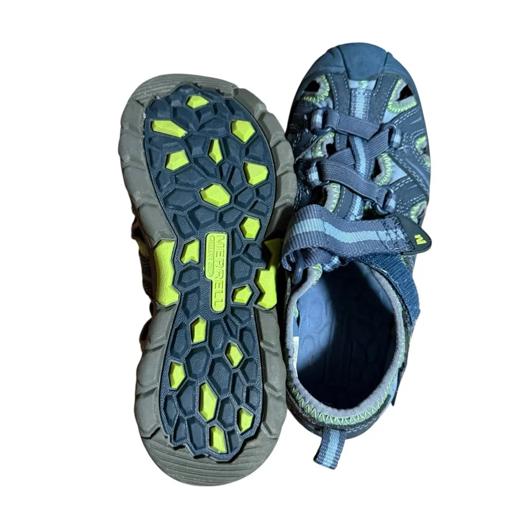 Merrell Hydro Hiker sandals size youth 1M blue green outdoor water shoes